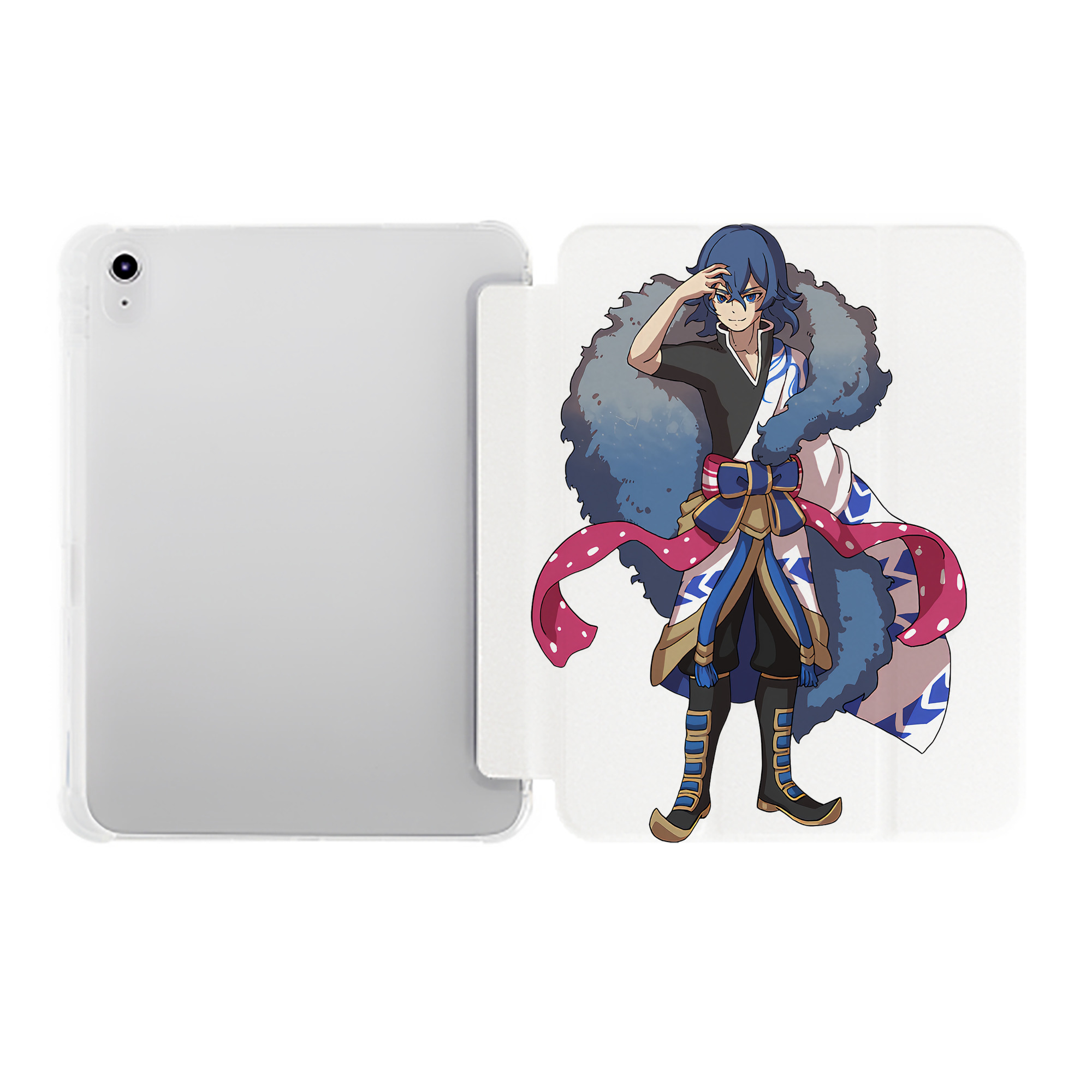（画像用） 妖怪ウォッチ Yo-kai Watch IPad ケース ペン収納付き 三つ折りスタンド PUレザー×シリコン 対応機種9.5/10.5/10.9インチ